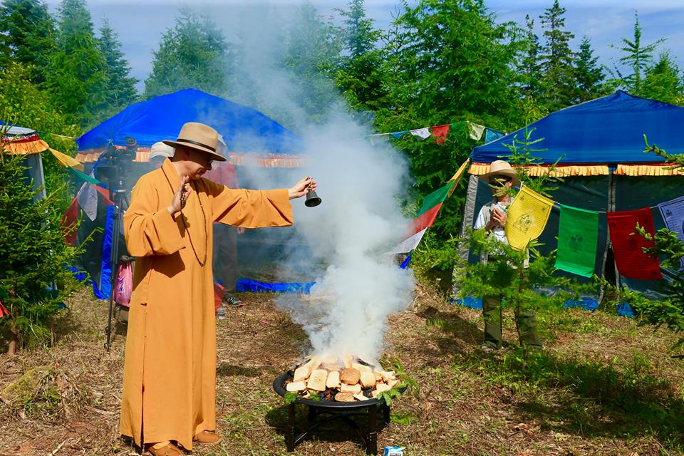 Master Hai Tao first land blessing by smoke offering